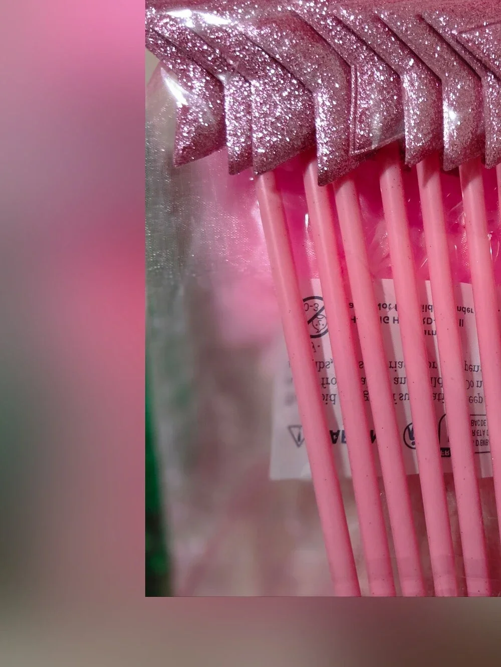 Party Favor Witch Broom Pens in Green and Pink with stars Woth Bag